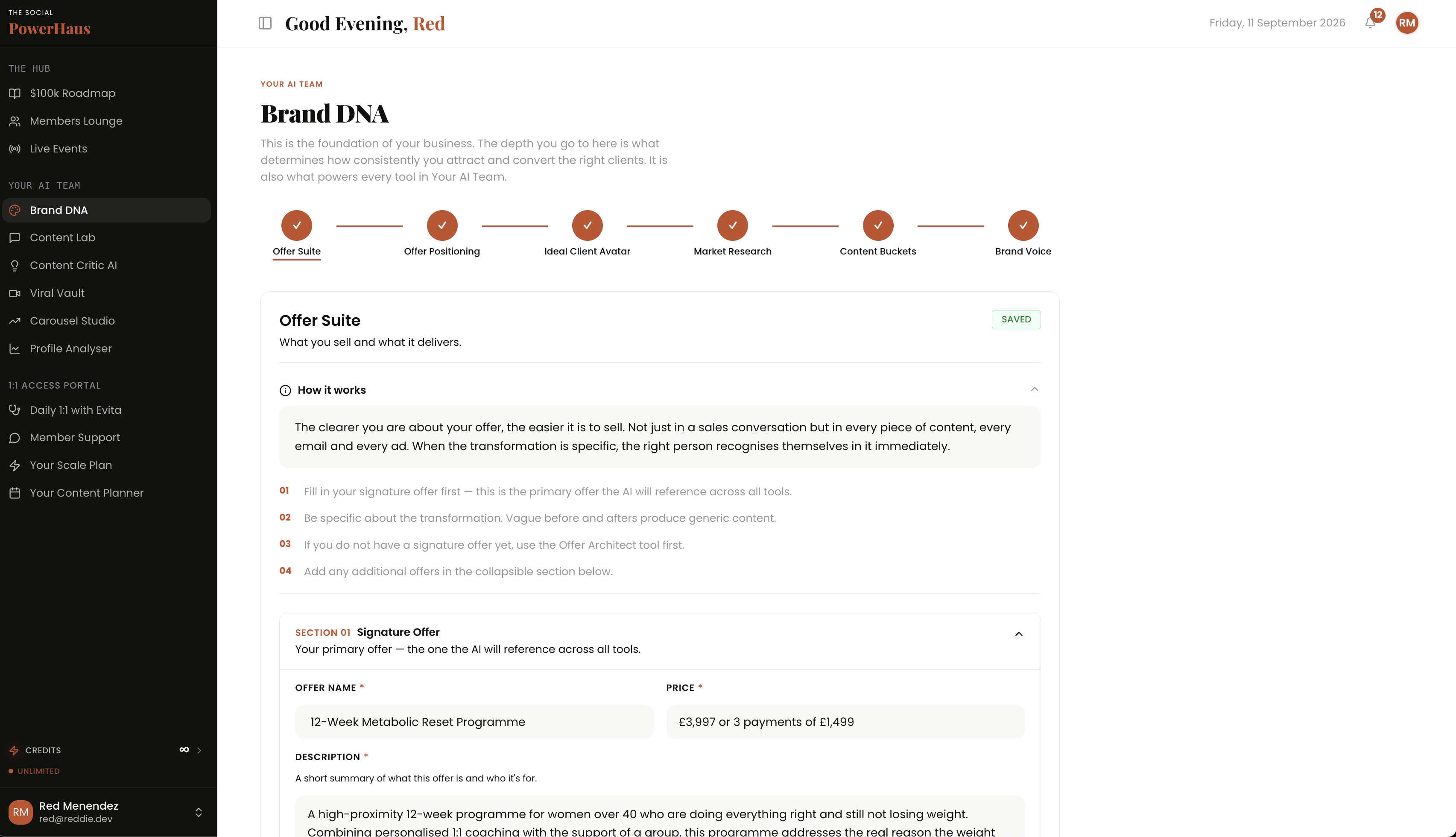 The Brand DNA onboarding flow